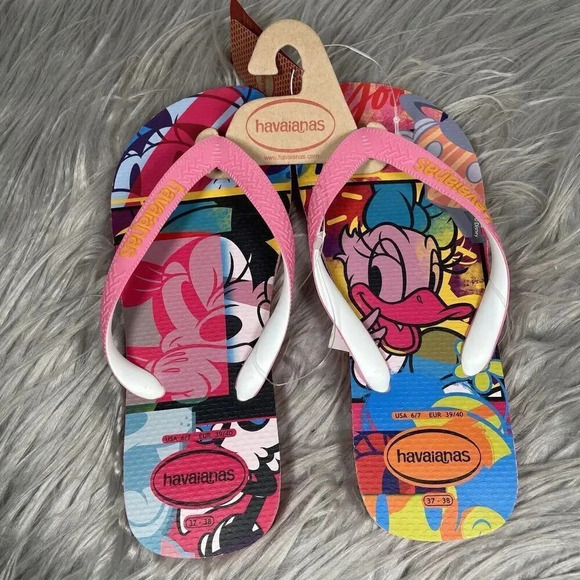Havaianas Disney Minnie Mouse & Daisy Flip Flops Womens Size 6/7 Sandals New - Picture 5 of 6
